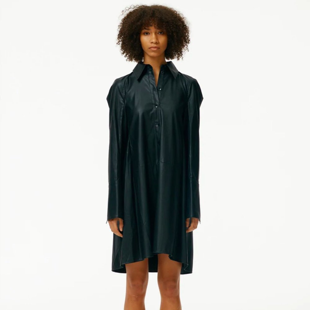 Tibi vegan leather dress size 8